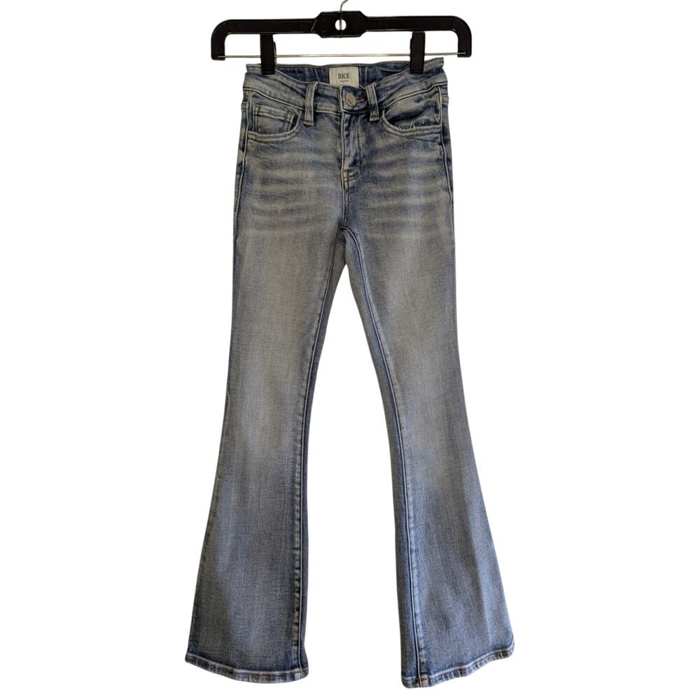 BKE Youth Girls Bottoms, Light to Medium Wash Flare Jeans, Sz 10